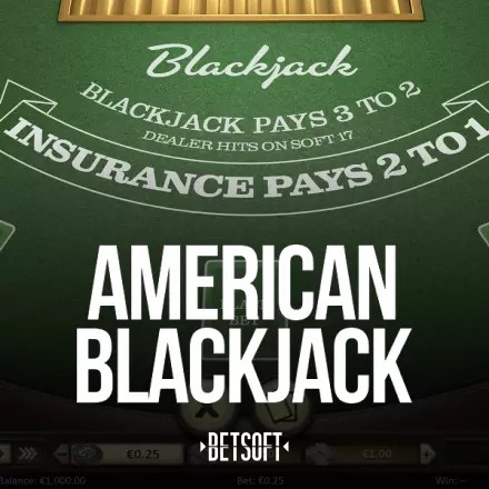 American Blackjack logo by Betsoft Gaming Cleobetra Casino