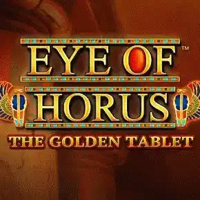 Eye of Horus The Golden Tablet Megaways slot logo by Blueprint Gaming at Cleobetra Casino