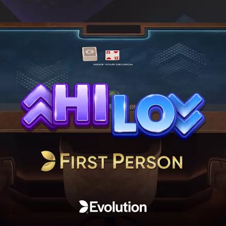 First Person Hi Lo slot logo by Evolution at Cleobetra Casino